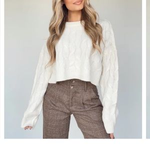 Women’s cropped white sweater